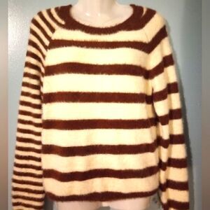 - Striped acrylic sweater with mix match sleeves